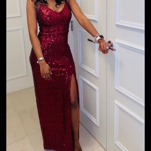 Red Sequin Windsor Dress